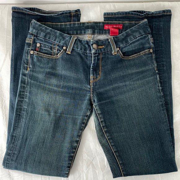 7 Seven  Women's Regular Boot cut Jeans Dark Blue Wash 31 - Picture 12 of 13